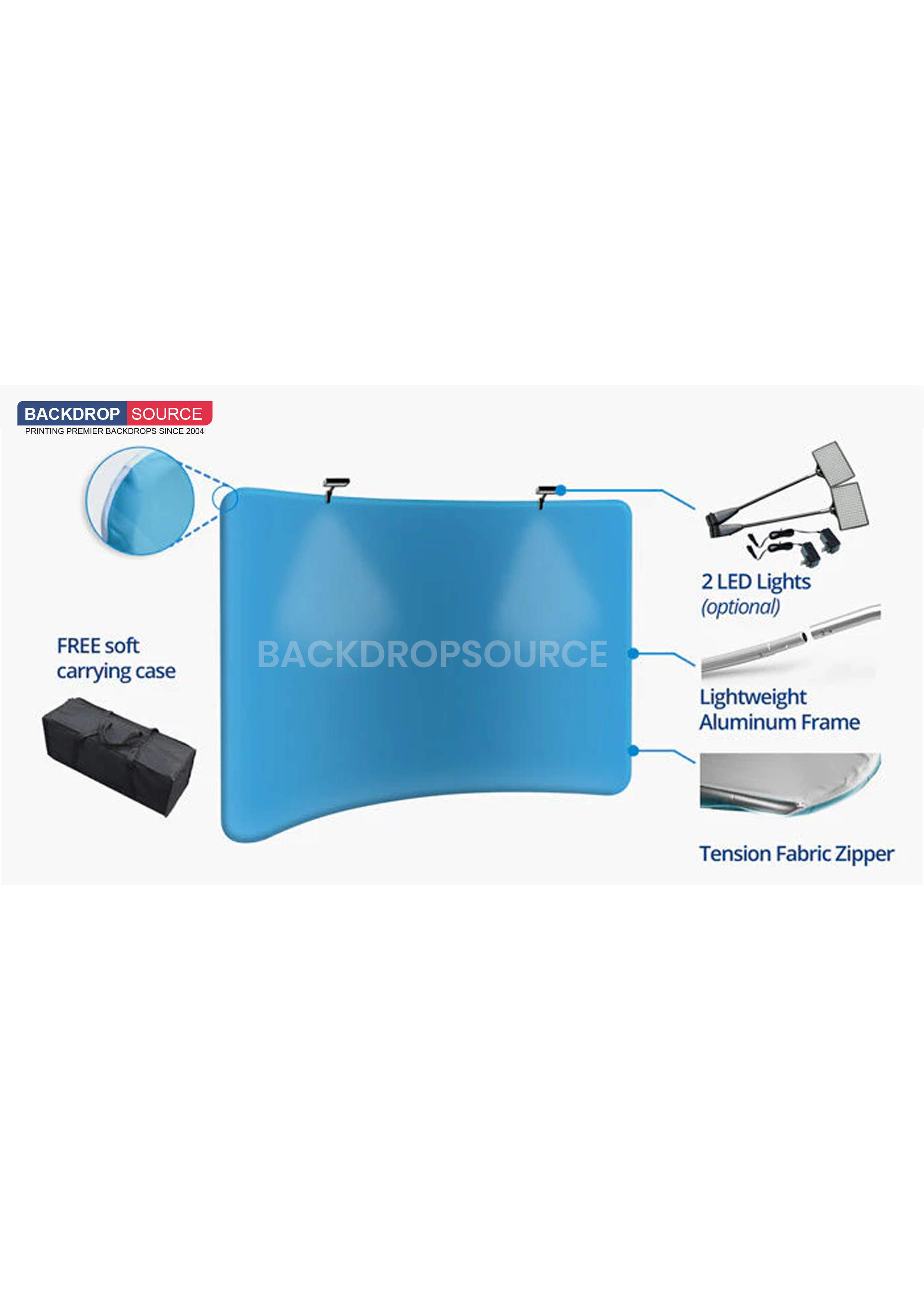 Backwall Premium Curved Backwall Kit with Clamping Lights UAE | Trade Show ...