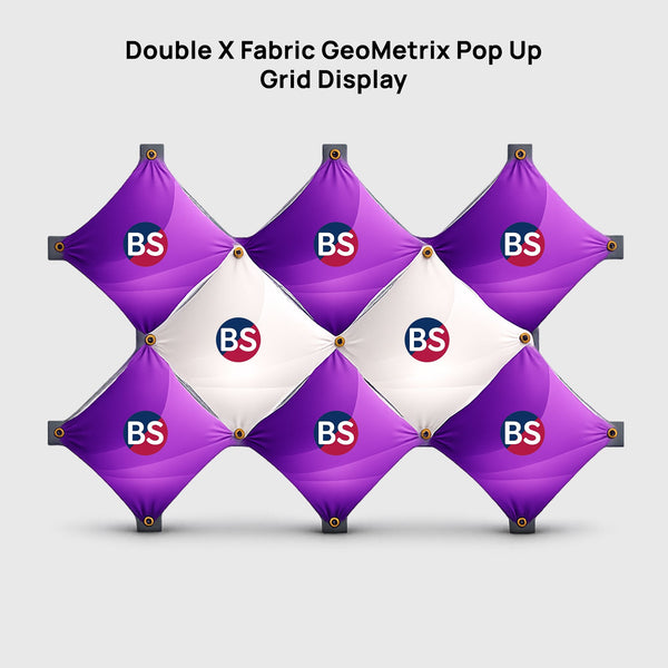 Double X Fabric GeoMetrix Pop Up Grid Display