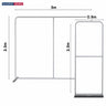 EZ Exhibit Essentials: 3m x 3m Booth Kit with Backwall and Banner Stand