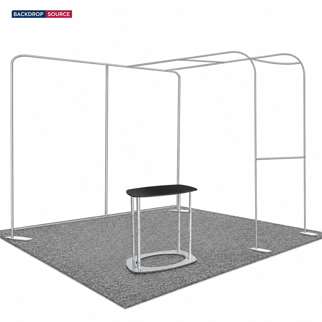 مجموعة عرض تلفزيونية اقتصادية على شكل قوس L لكابينات عرض 3 أمتار