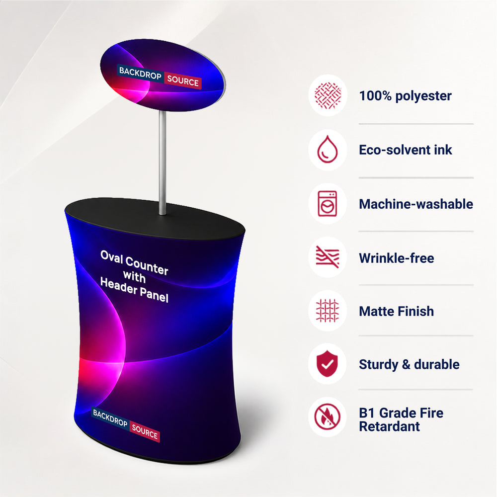 Oval Counter with Header Panel