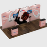 6x3m Booth Kit with Straight Centre Wall & Curved Side Walls