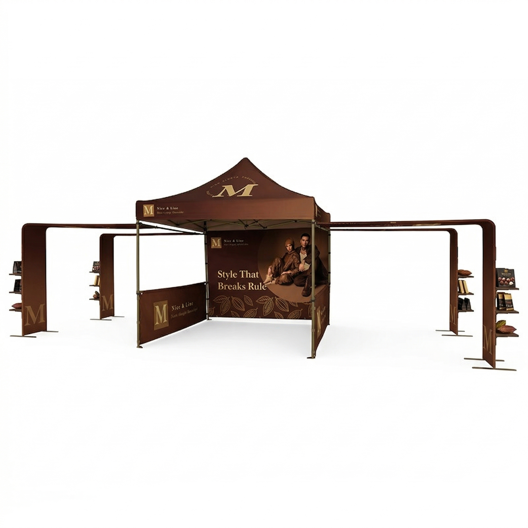 3m x 3m Canopy Kit with L-Shaped Wings & 4 TV Displays