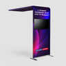 Inverted J Curved Tension Fabric TV Stand - included in Magnetic Fabric Banner Stand Exhibition Kit with Curved TV Stands
