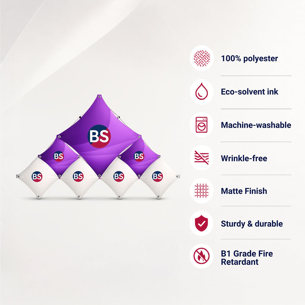 Large Triangular Fabric GeoMetrix Pop Up Grid Display