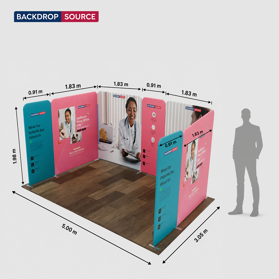 Magnetic Fabric Booth Display - Model 1 (5m x 3m)