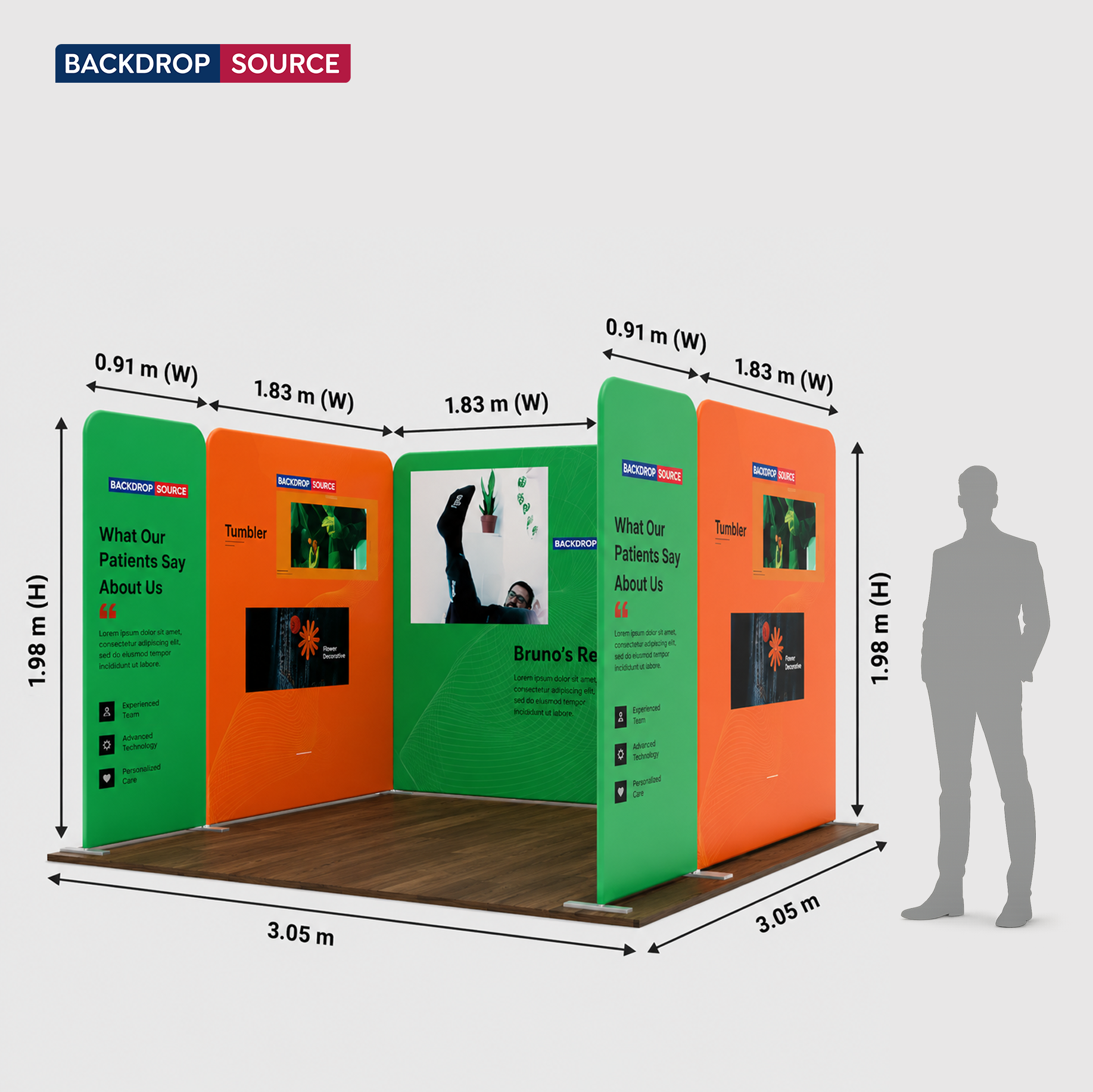 Magnetic Fabric Booth Display - Model 2 (3m x 3m)