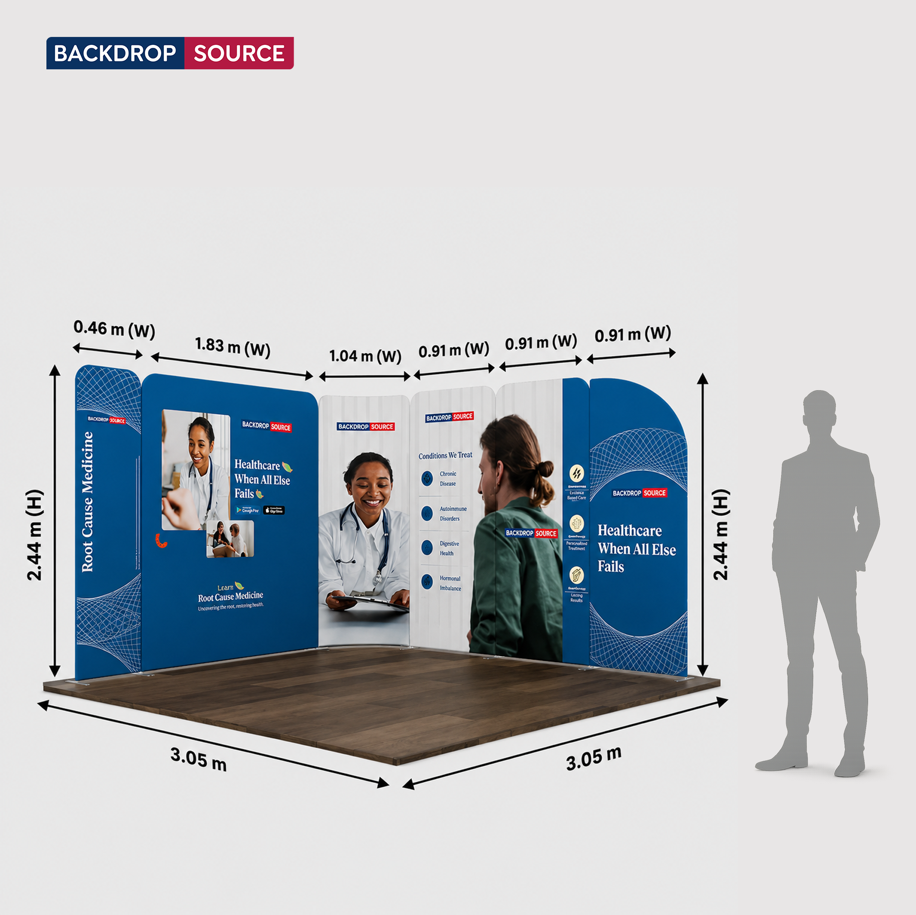Magnetic Fabric Booth Display - Model 3 (3m x 3m)