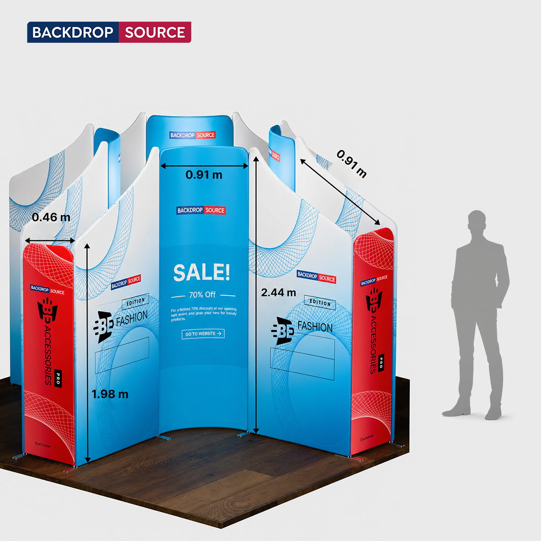 Magnetic Fabric Booth Display - Model 4 (4m x 4m)
