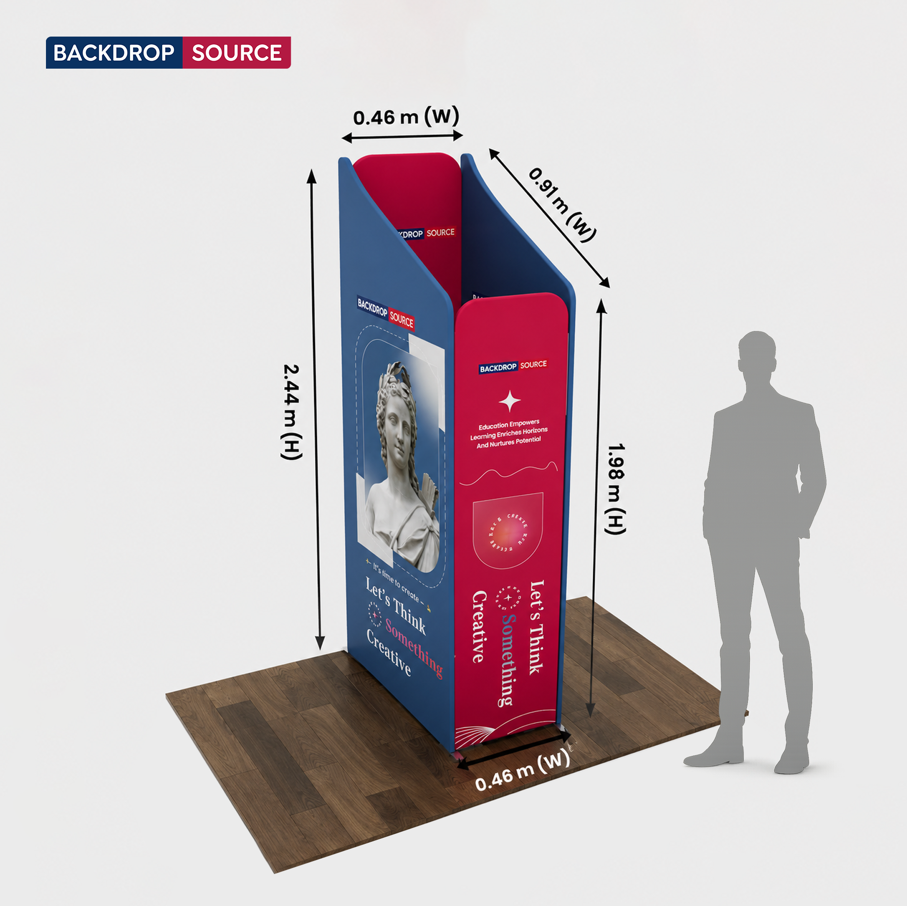 Magnetic Fabric Booth Display - Model 4 (2m x 2m)