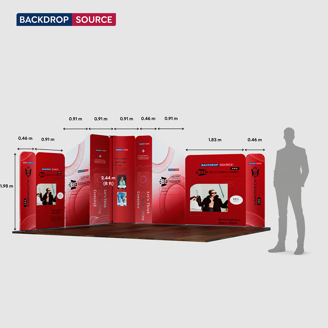 Magnetic Fabric Booth Display - Model 5 (4 x 4m)