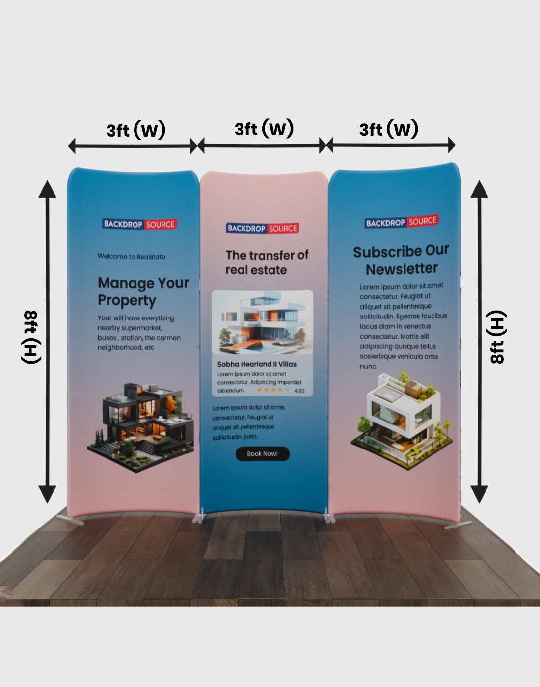 Magnetic Fabric Booth Display - Model 2 (2m x 2m)
