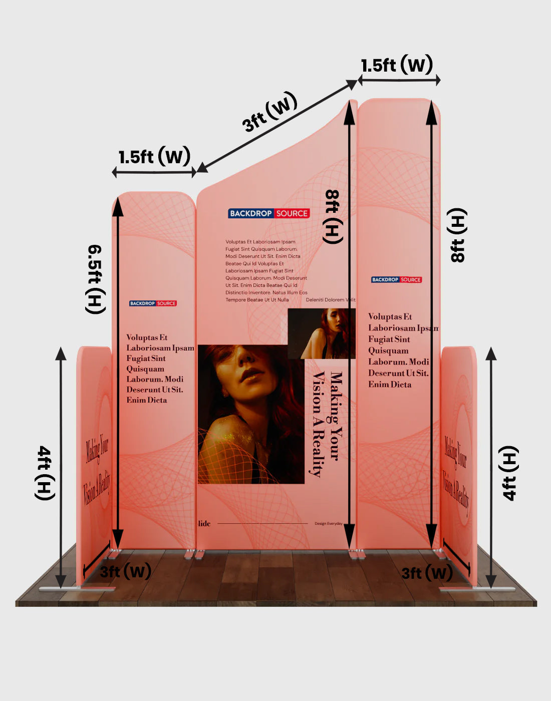 Magnetic Fabric Booth Display - Model 3 (2m x 2m)
