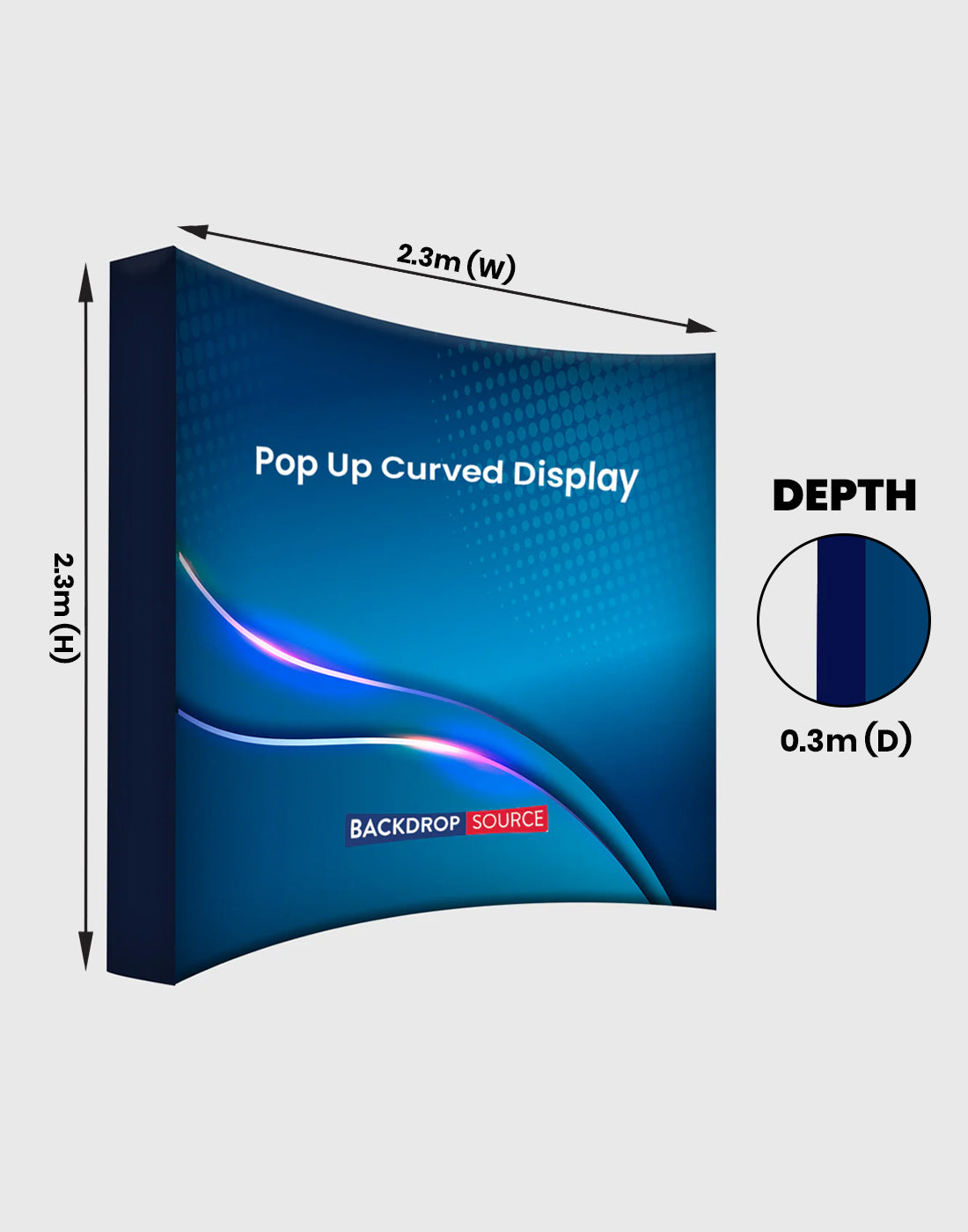 Pop Up Curved Velcro Media Wall