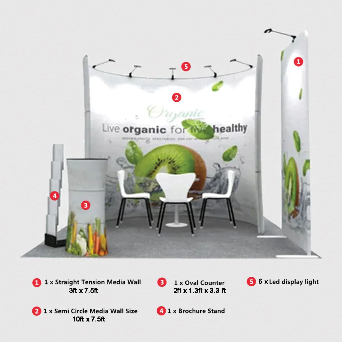 Modular U Shaped Exhibition Kit for 3m Wide Booths
