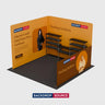 3x3m Corner Booth Kit with Back & Side Walls & 10 Shelves