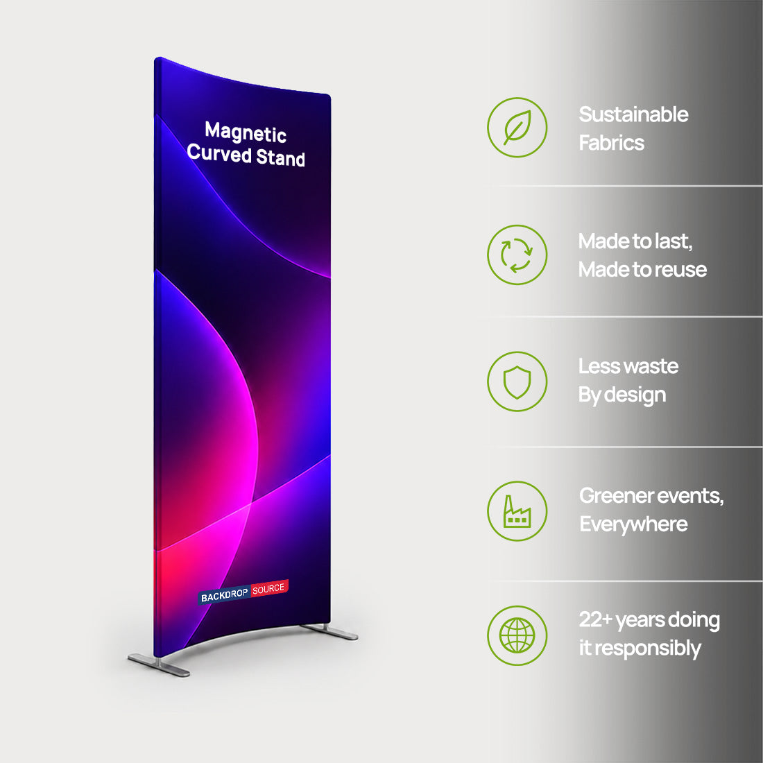Portable Magnetic Curved Fabric Stand