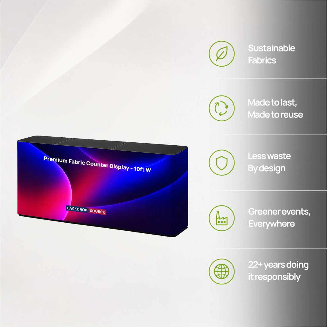 Premium Fabric Counter Display - 3m W