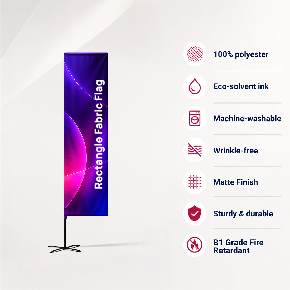Duplex Printing Rectangle Flag with Uni-Fit Pole