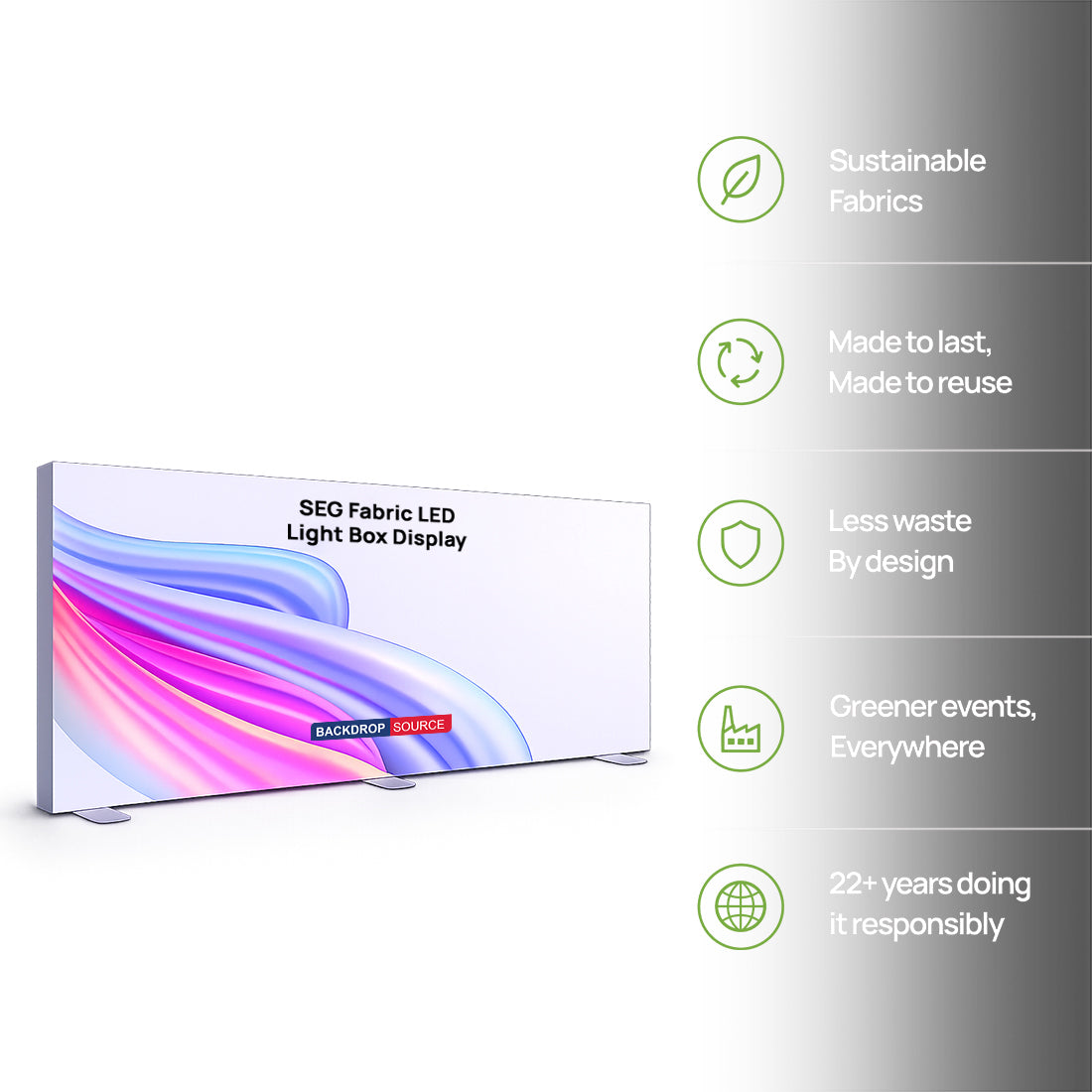 SEG Fabric LED Backlit Light Box - 5m W x 2.5m H