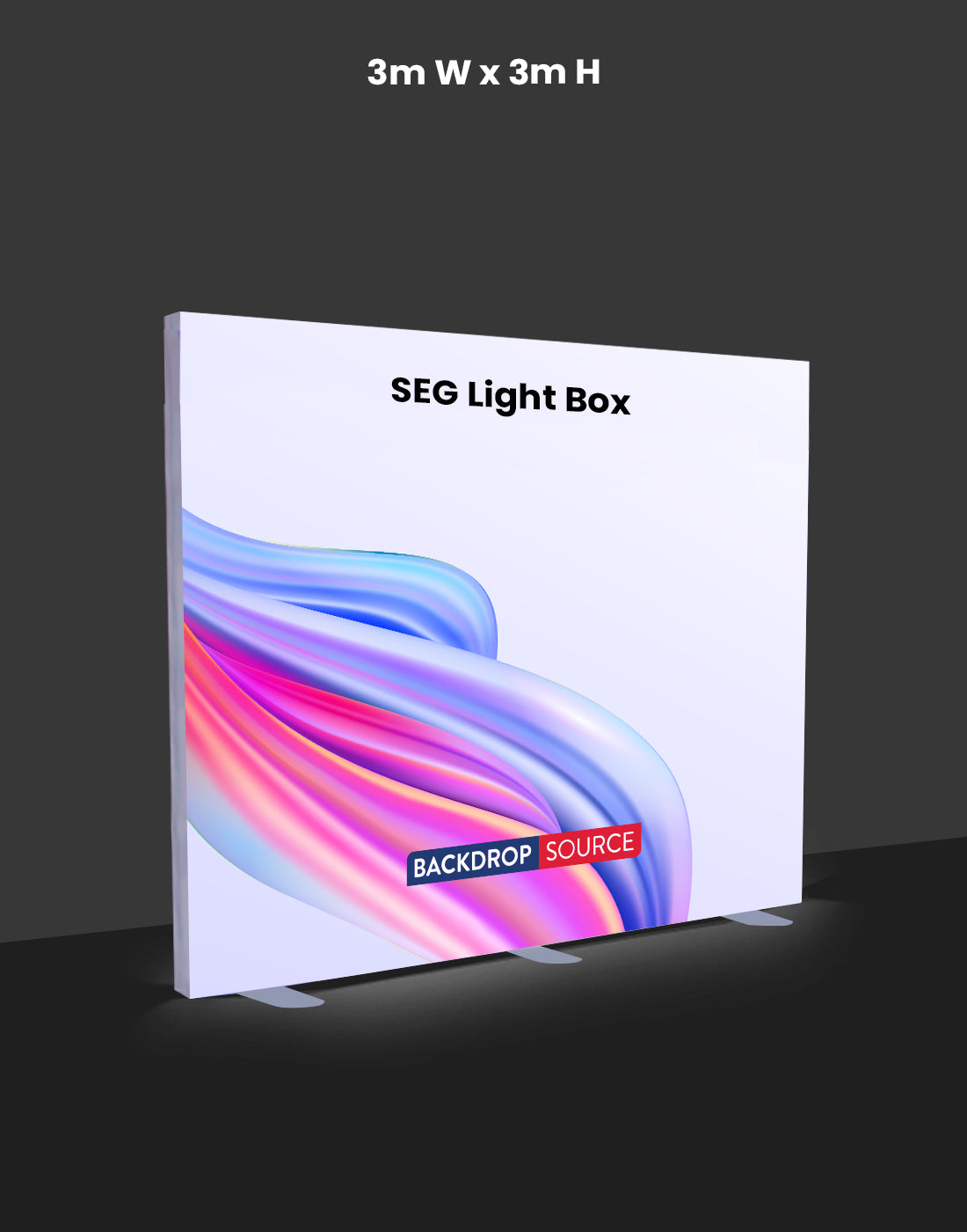 صندوق إضاءة LED من القماش SEG - عرض 3 متر × ارتفاع 2.5 متر