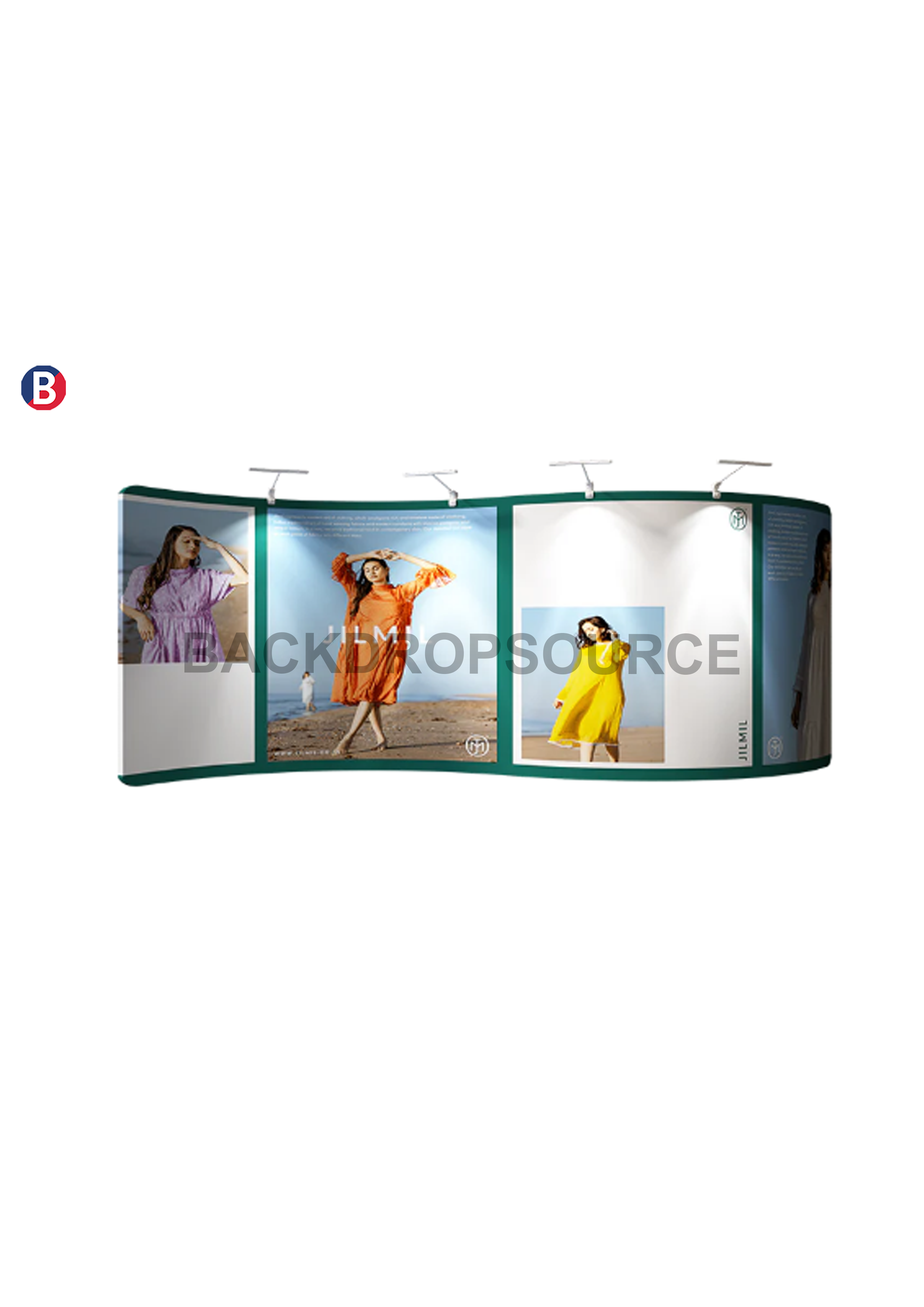 S Shape Wave Tension Fabric Media Wall.