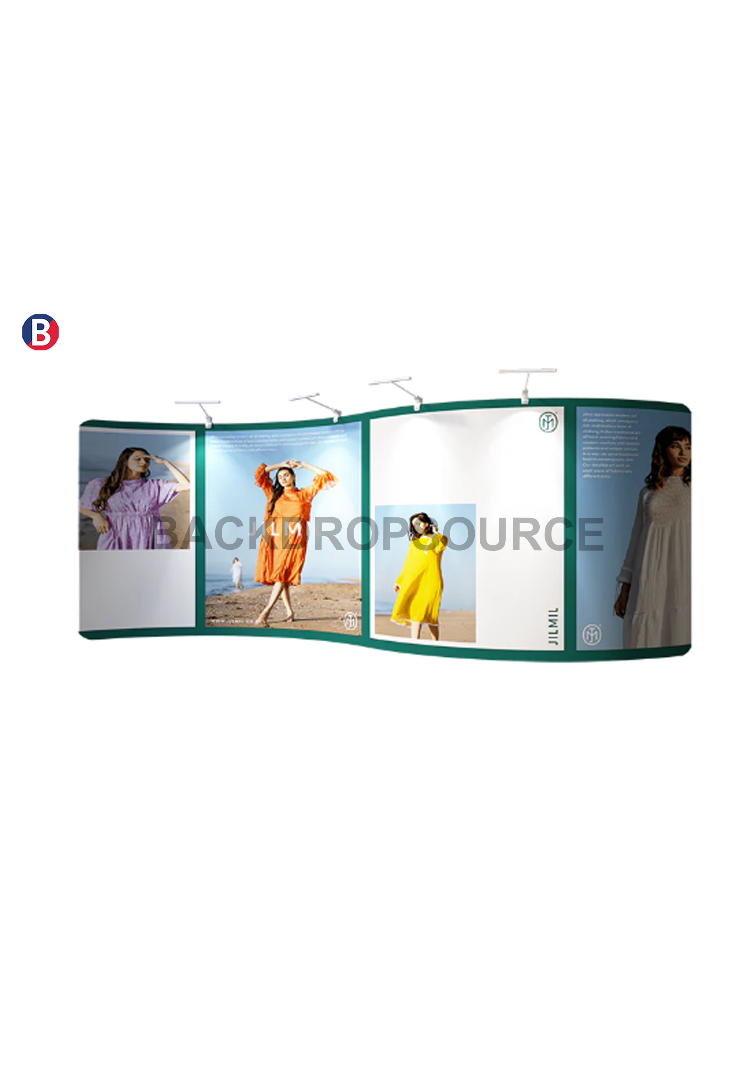 S Shape Wave Tension Fabric Media Wall.