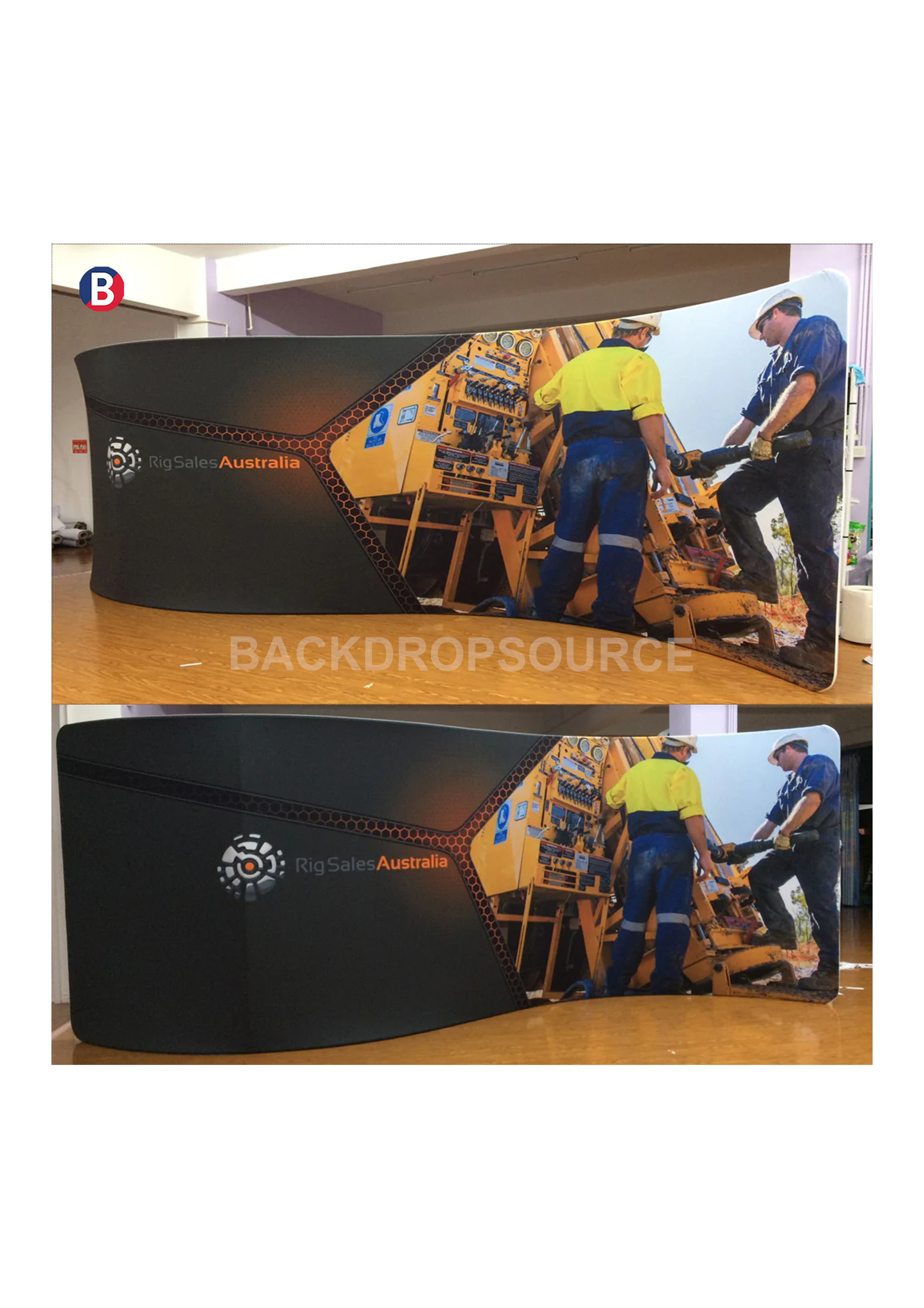 S Shape Wave Tension Fabric Media Wall.