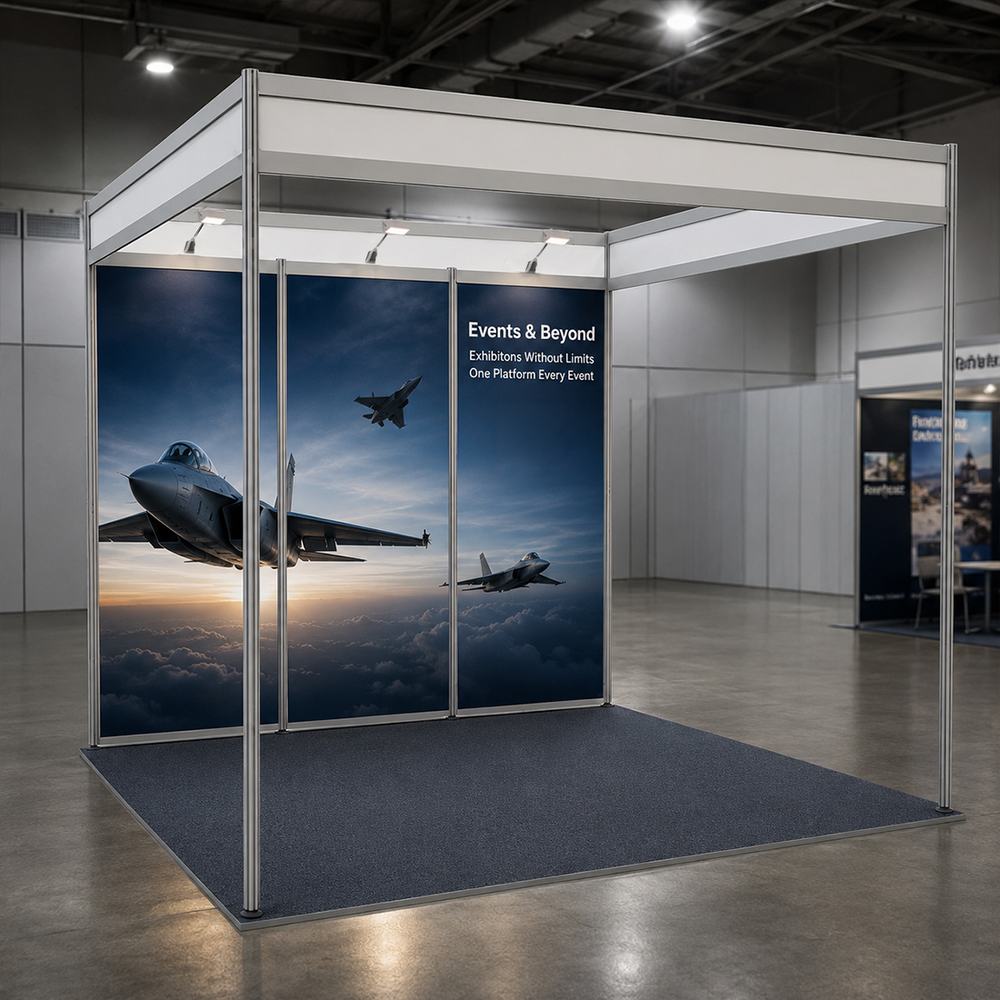 Shell Scheme Exhibition Graphics for 3m Wide x 3m Depth Booth