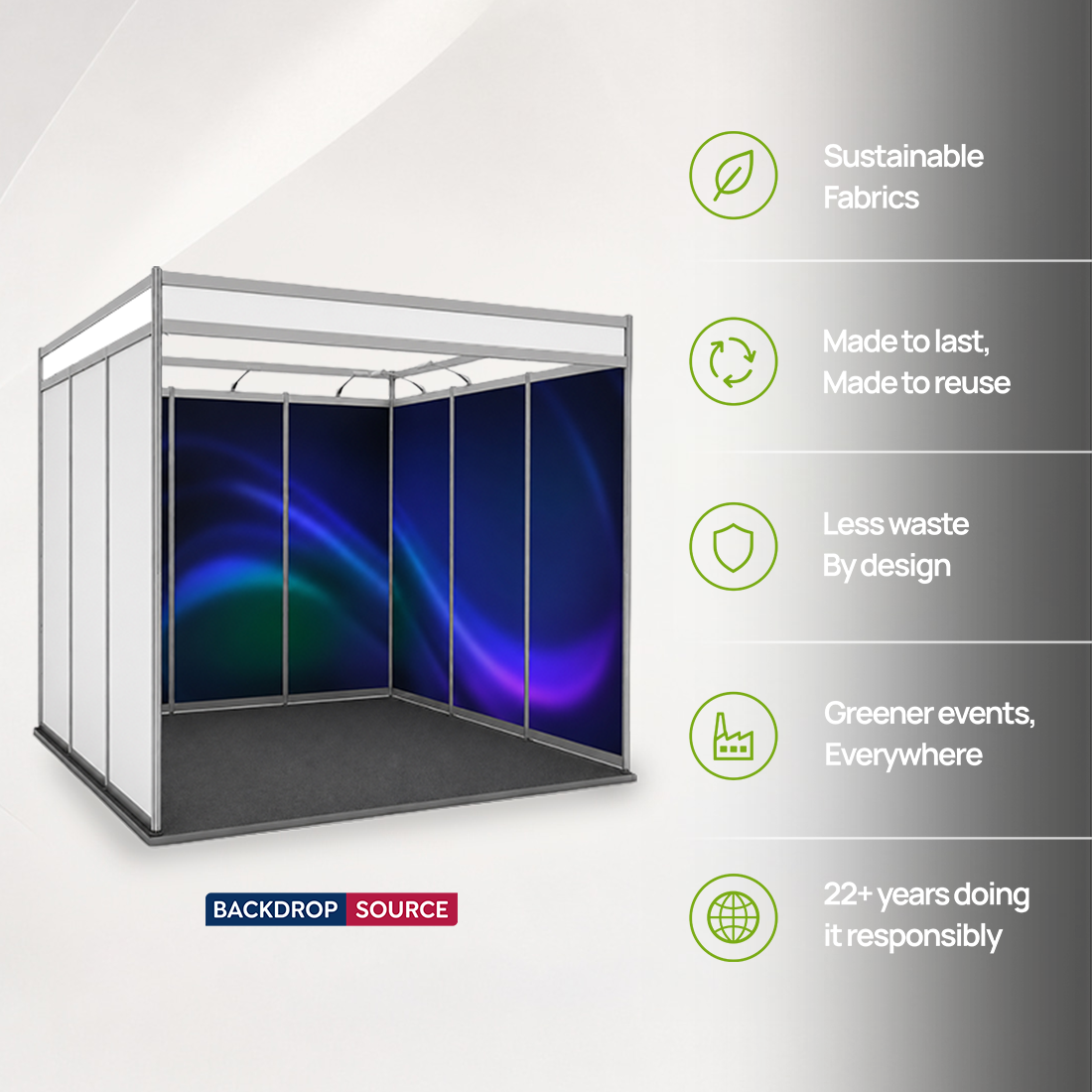 Shell Scheme Exhibition Graphics for 3m Wide x 3m Depth Booth