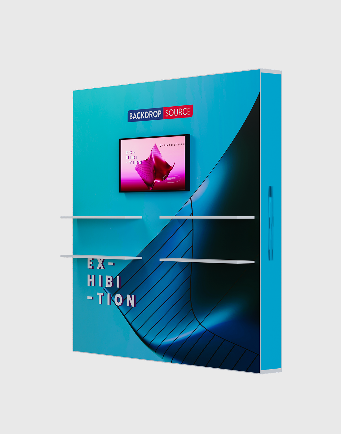 SEG Popup Display with TV Mount & External Shelves