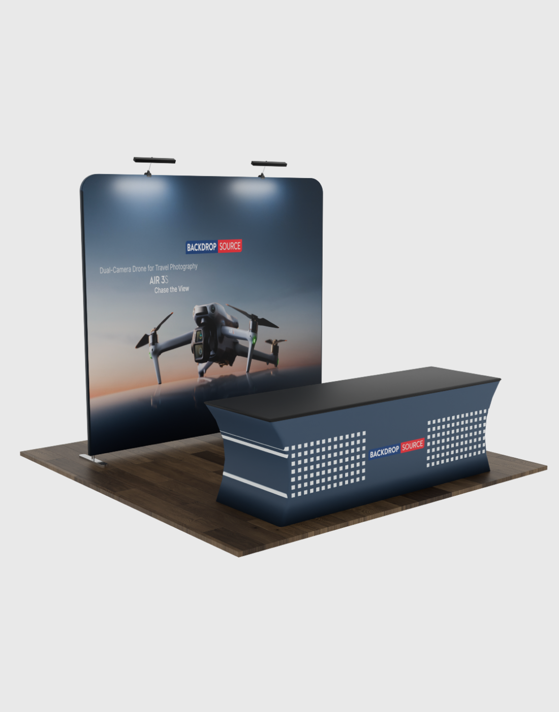 Compact Booth 10x10 Compact Booth Kit With Backwall & Table Cover – Backdropsource UAE