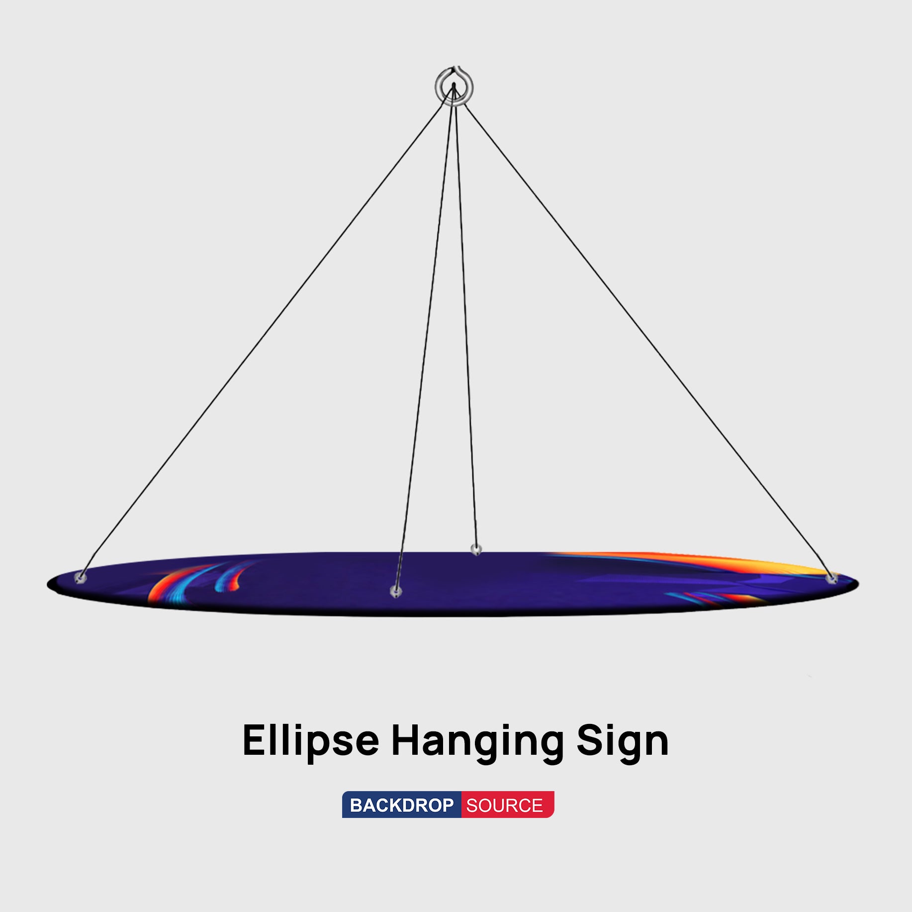 لافتة معلقة من Sky Tube Ellipse - وجهها للأسفل