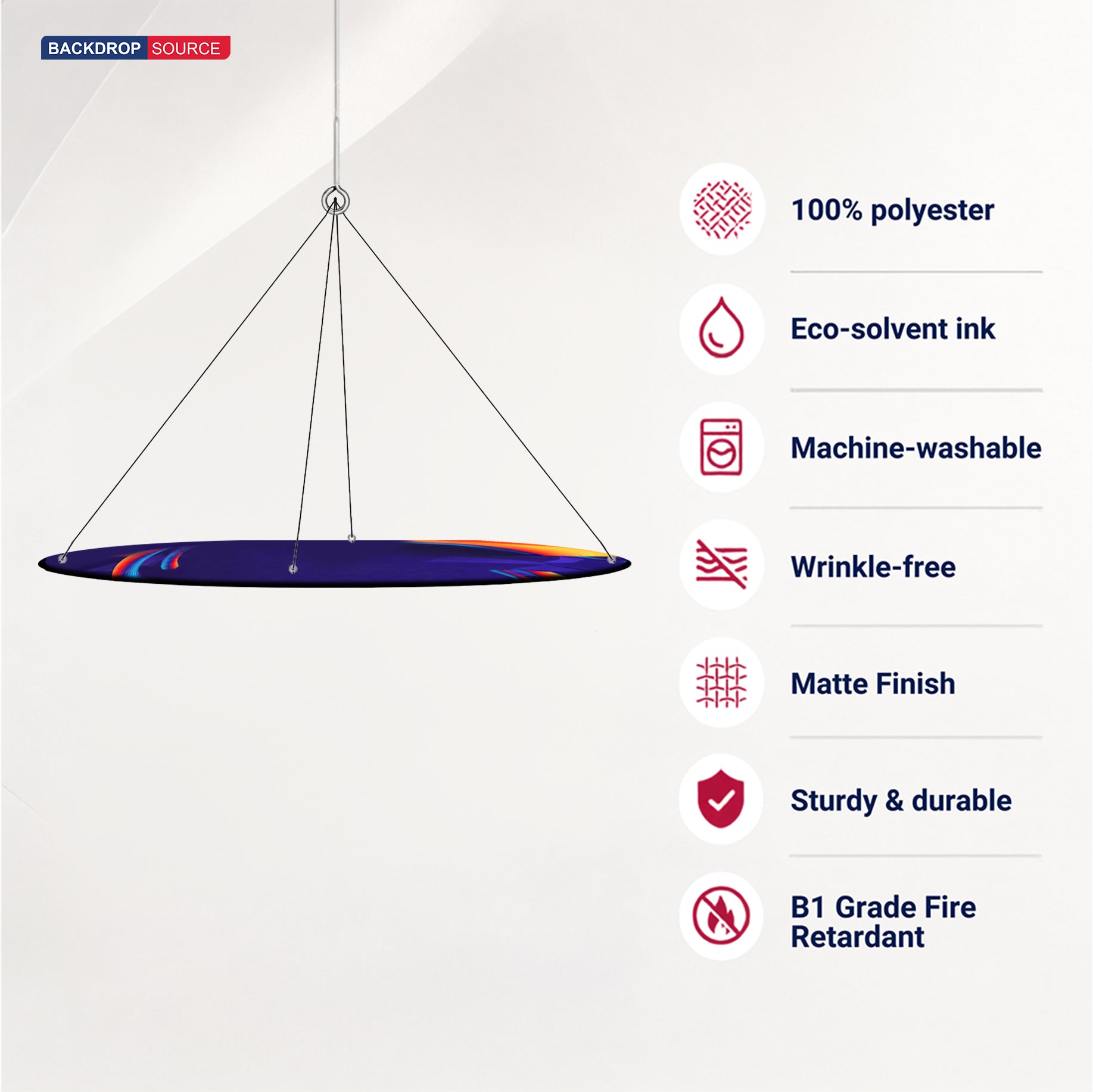 لافتة معلقة من Sky Tube Ellipse - وجهها للأسفل