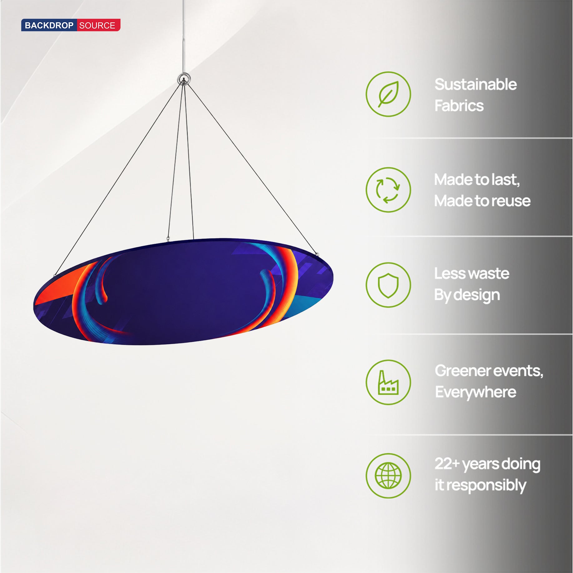 لافتة معلقة من Sky Tube Ellipse - وجهها للأسفل