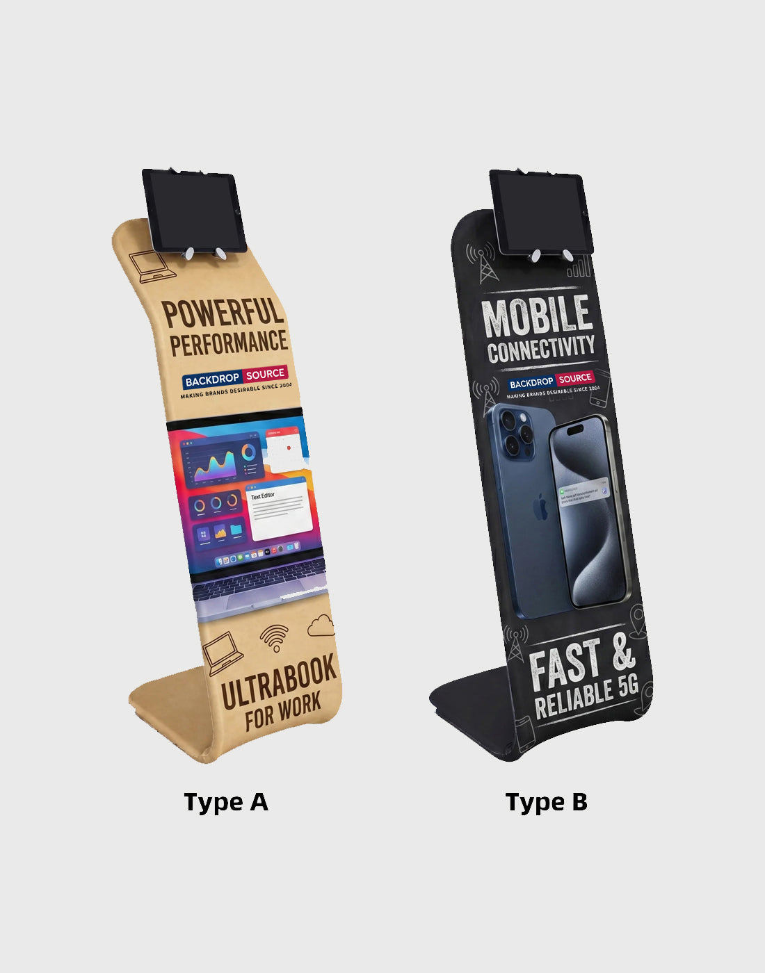 Sleek Tension Fabric Tablet Display