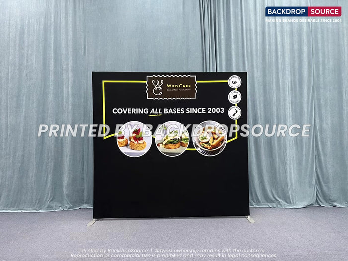 Portable Straight Fabric Media Wall – Square Corners