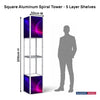 Square Portable Aluminum Spiral Tower Display