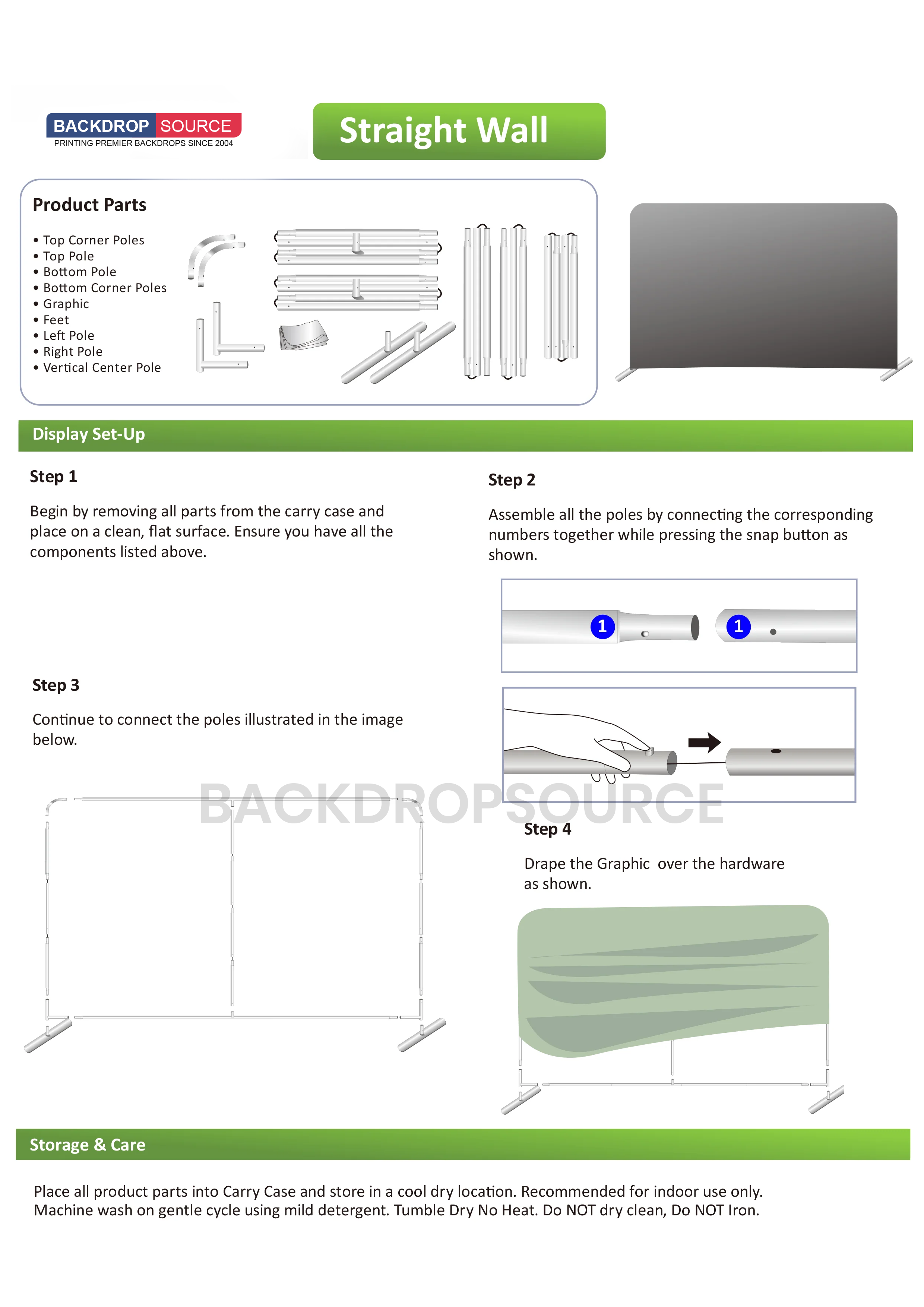 Premium Straight Tension Fabric Backdrop Display