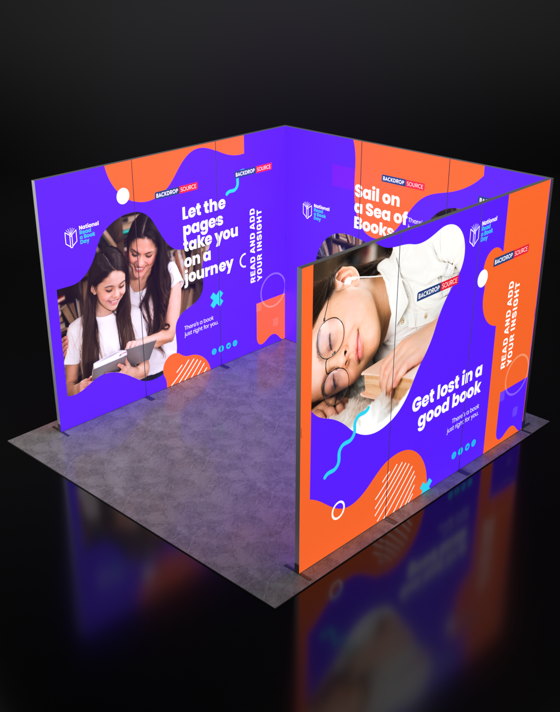 Model Display Backlit Foldable SEG Backlit Exhibition Display - Model 6 – Backdropsource UAE