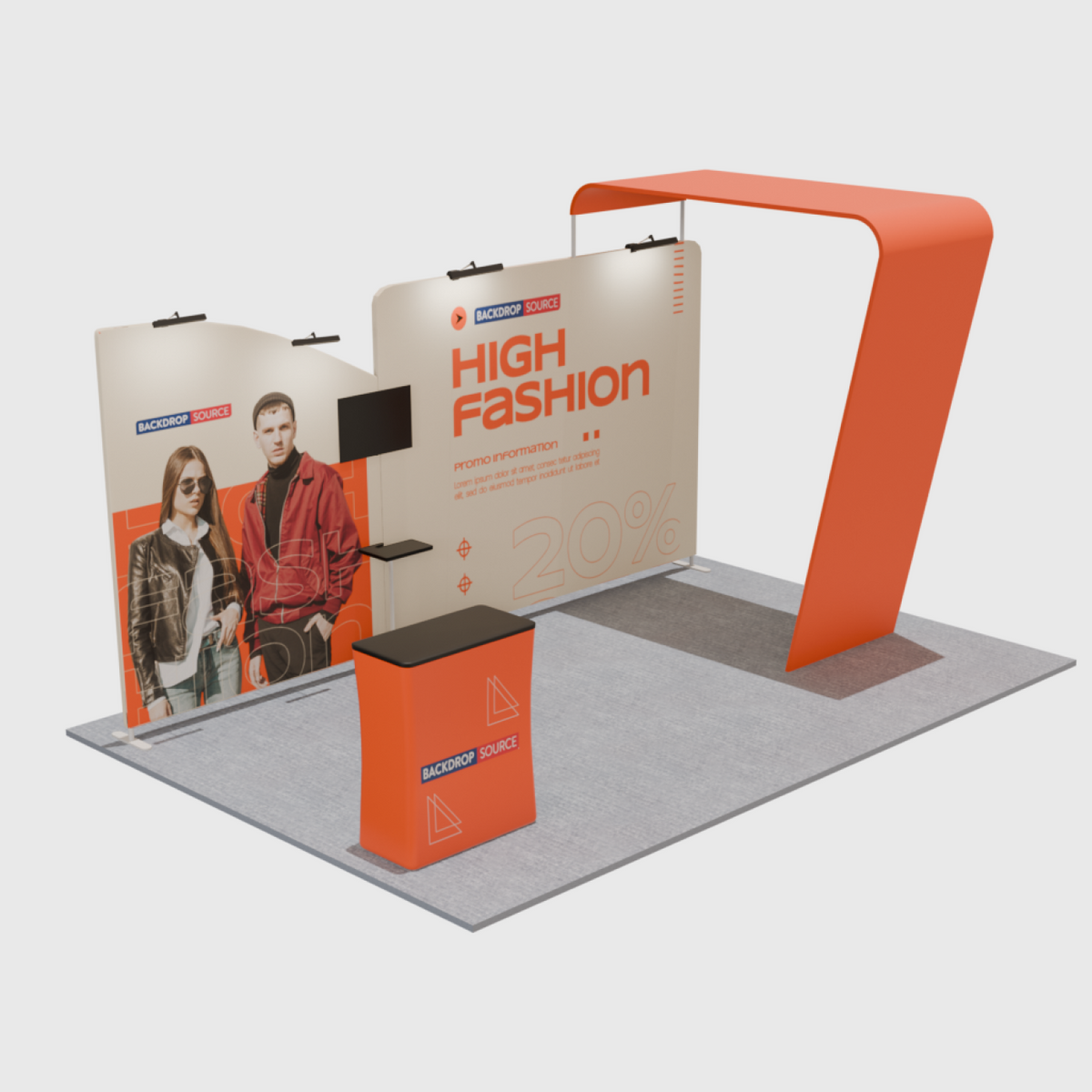 20ft x 10ft Straight Backdrop With Arch Exhibition – Backdropsource UAE