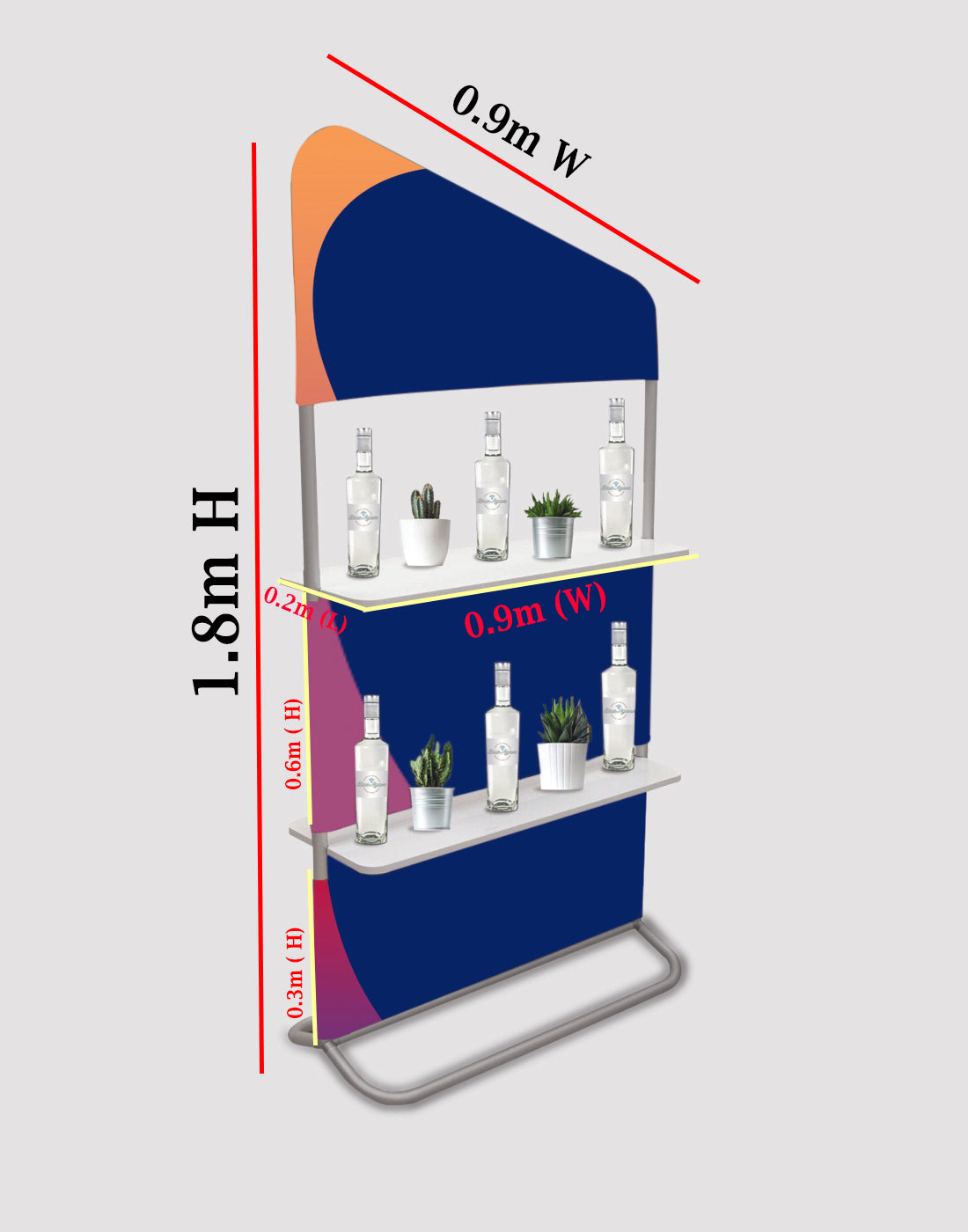 Dynamic Shelf Display Inclined Display Wall with Shelves UAE | Trade Show Display ...