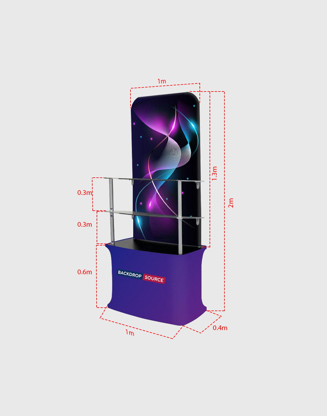 Tabletop Tower Display with Shelves