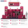 6x6m Booth Kit with Tension Walls, TV Arch & Brochure Stands